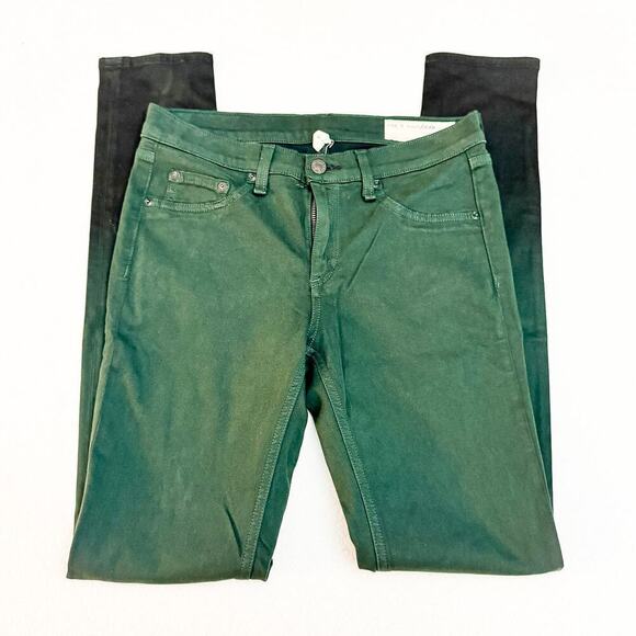 Rag & Bone Legging Green Denim Ombre Jeans Size 27 - Picture 8 of 9